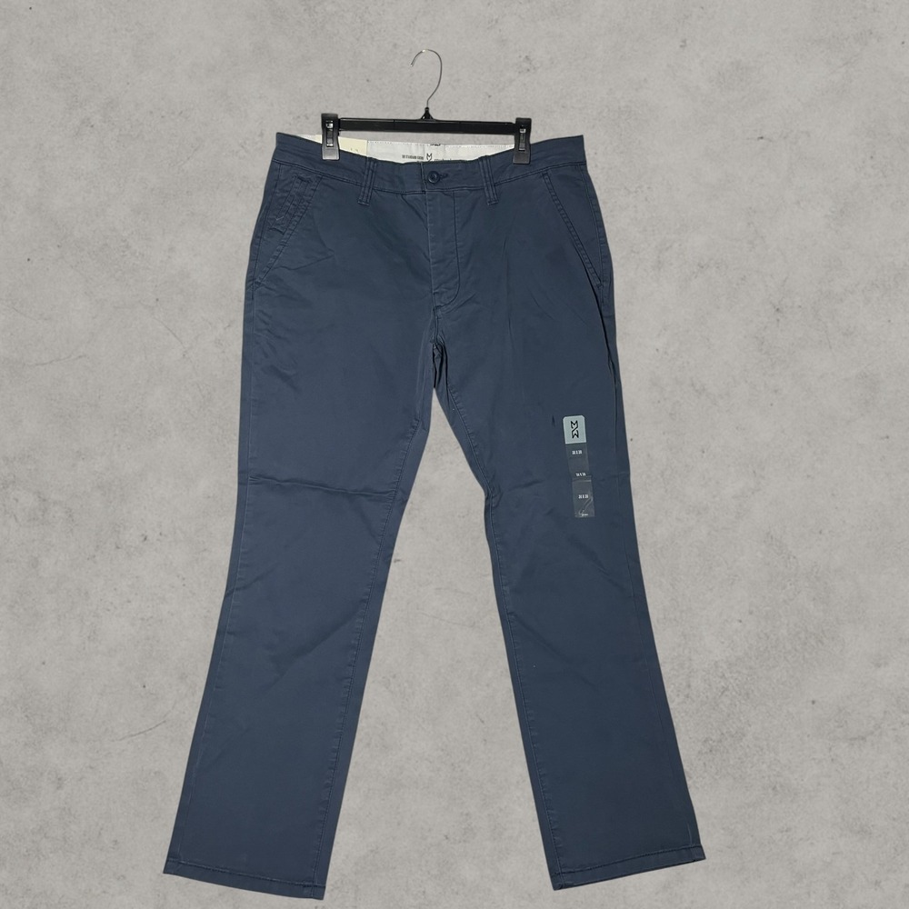 Mutual Weave Slim Straight Leg Chino Pants Navy Blue Mens 36x30 NWT
